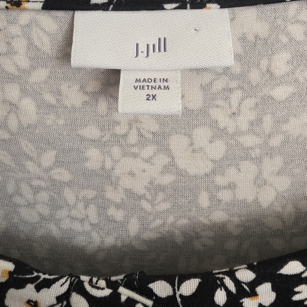 J. Jill Black & White Floral Midi Dress - Picture 5 of 8